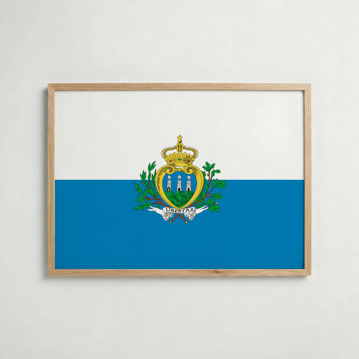 San Marino National Flag Poster i ekram – inramad konsttryck för stilren inredning hos Bozetto