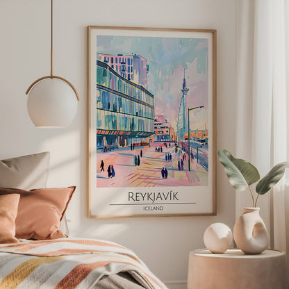 Reykjavik City Lights Poster