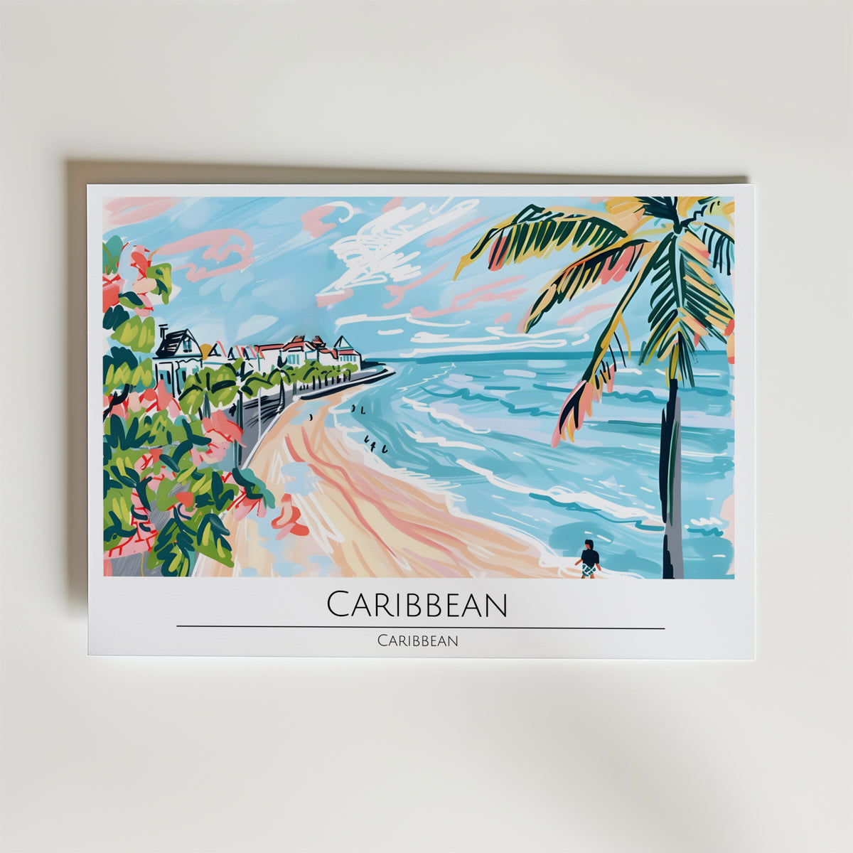 Caribbean Coastline – stilfullt konsttryck från Bozetto, tryckt på matt finpapper