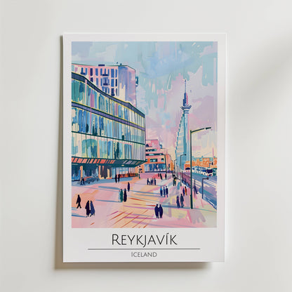 Reykjavik City Lights Poster