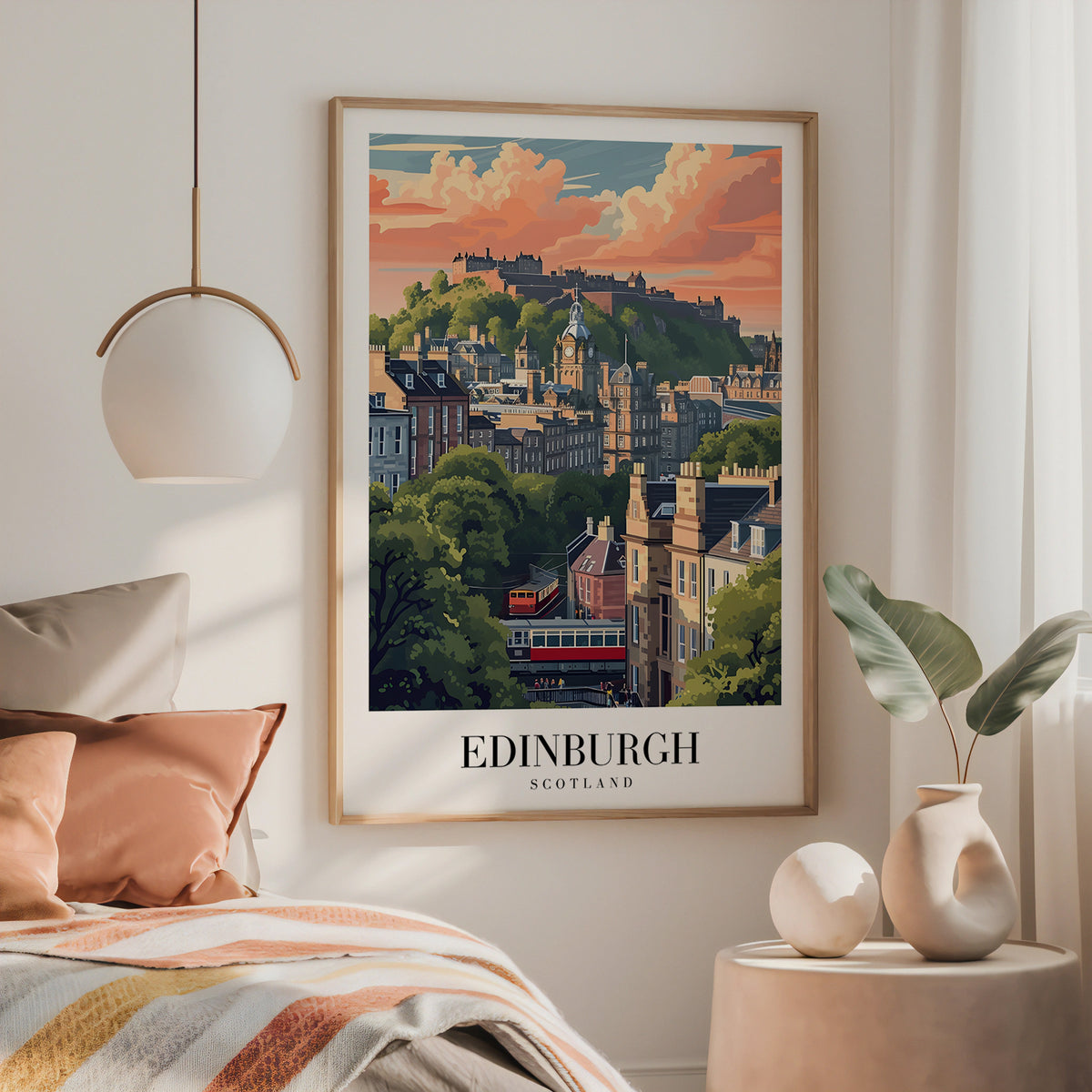 Edinburgh Beneath The Castle poster visad rakt fram – Bozetto affisch i hög tryckkvalitet