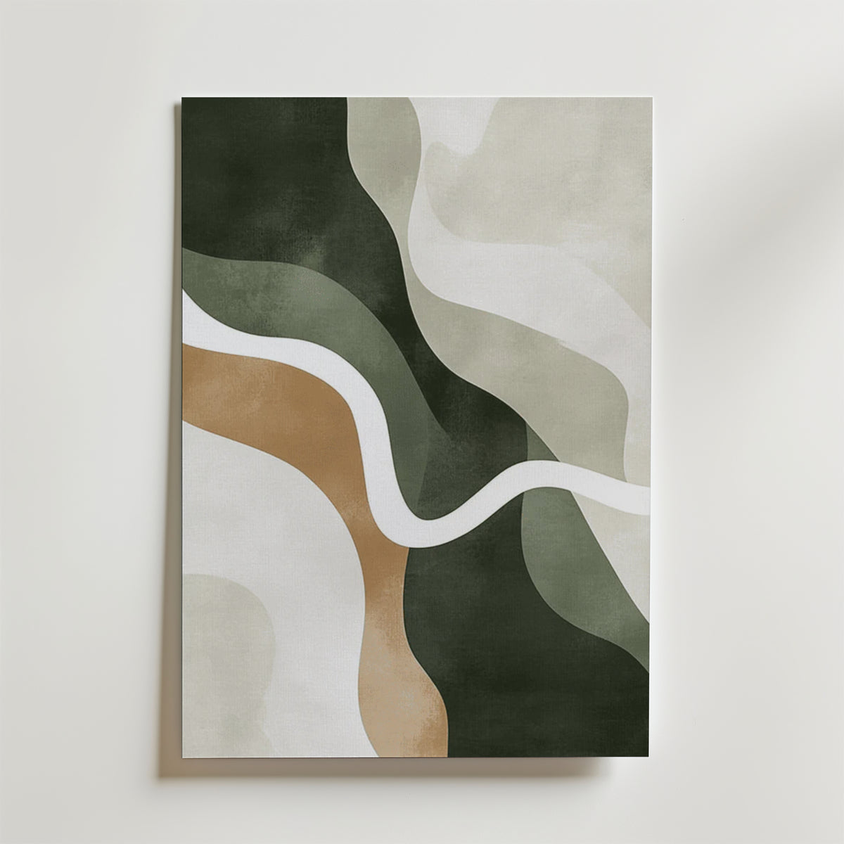 Abstract Green Shapes – stilfullt konsttryck från Bozetto, tryckt på matt finpapper