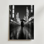 Lonely Walk in the Rain – stilfullt konsttryck från Bozetto, tryckt på matt finpapper