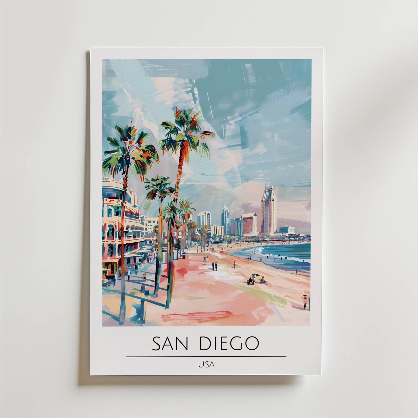 San Diego Beachfront Skyline Poster