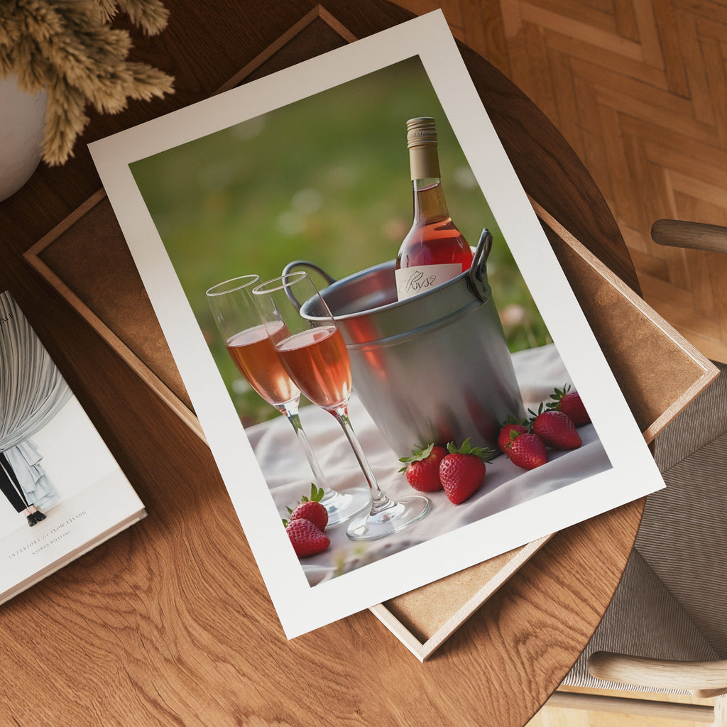 Strawberry Picnic – affisch med snyggt motiv, köp enkelt hos Bozetto i flera storlekar