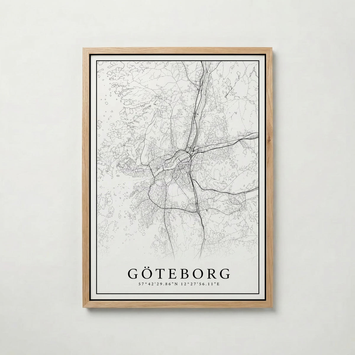 Göteborg Karta poster i flera storlekar – jämför mått och välj rätt hos Bozetto i hög tryckkvalitet