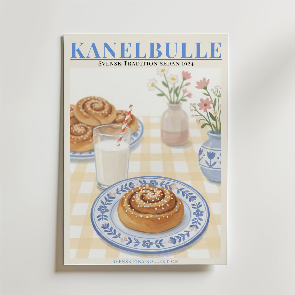 Kanelbulle – stilfullt konsttryck från Bozetto, tryckt på matt finpapper i hög tryckkvalitet