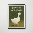 Silly Goose affisch i modern svart ram – stark kontrast och stil, Bozetto poster