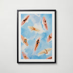 Surf Escape affisch i modern svart ram – stark kontrast och stil, Bozetto poster