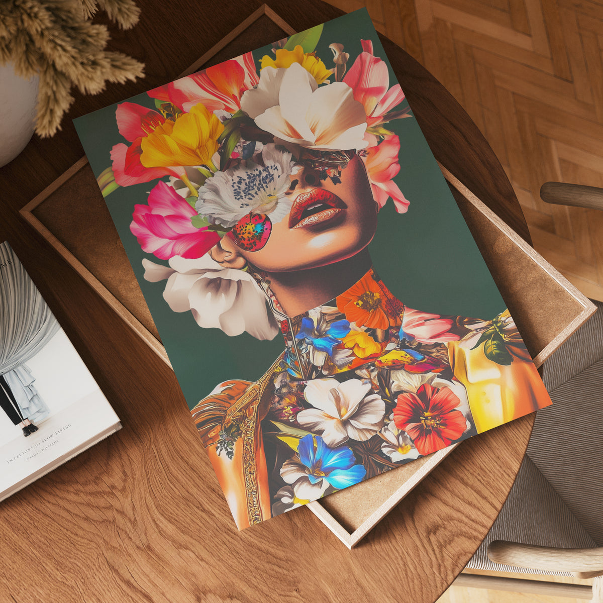 Floral Mask Portrait poster visad rakt fram – Bozetto affisch i hög tryckkvalitet