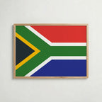 South Africa National Flag Poster i ekram – inramad konsttryck för stilren inredning hos Bozetto