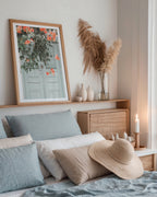 Mockup av Rustic Floral Doorway affisch på vägg – köp enkelt hos Bozetto i hög kvalitet