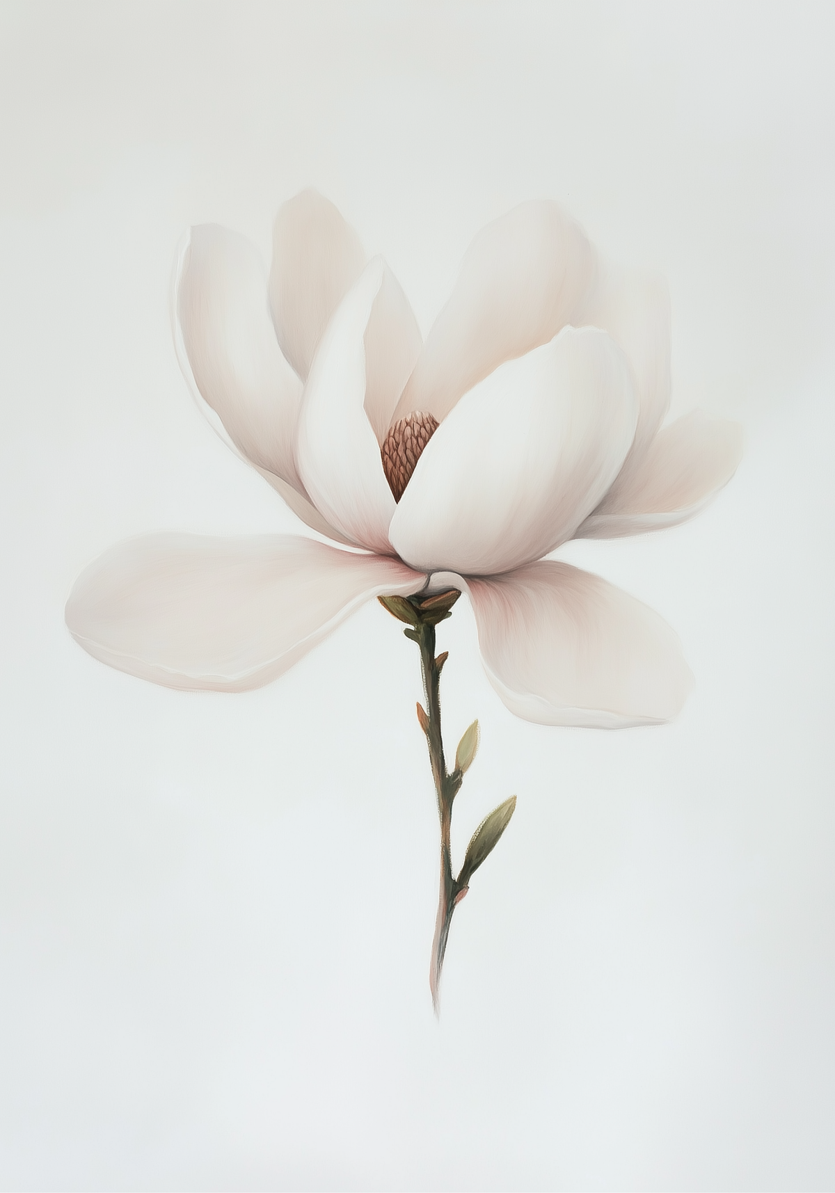 Minimalist magnolia – affisch med snyggt motiv, köp enkelt hos Bozetto i flera storlekar