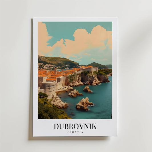Sunlit Shores Of Dubrovnik Poster