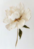 Elegant white floral oil poster visad rakt fram – Bozetto affisch i hög tryckkvalitet