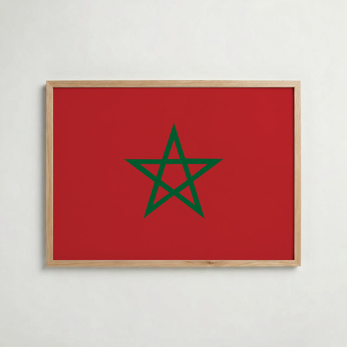 Morocco National Flag Poster i ekram – inramad konsttryck för stilren inredning hos Bozetto