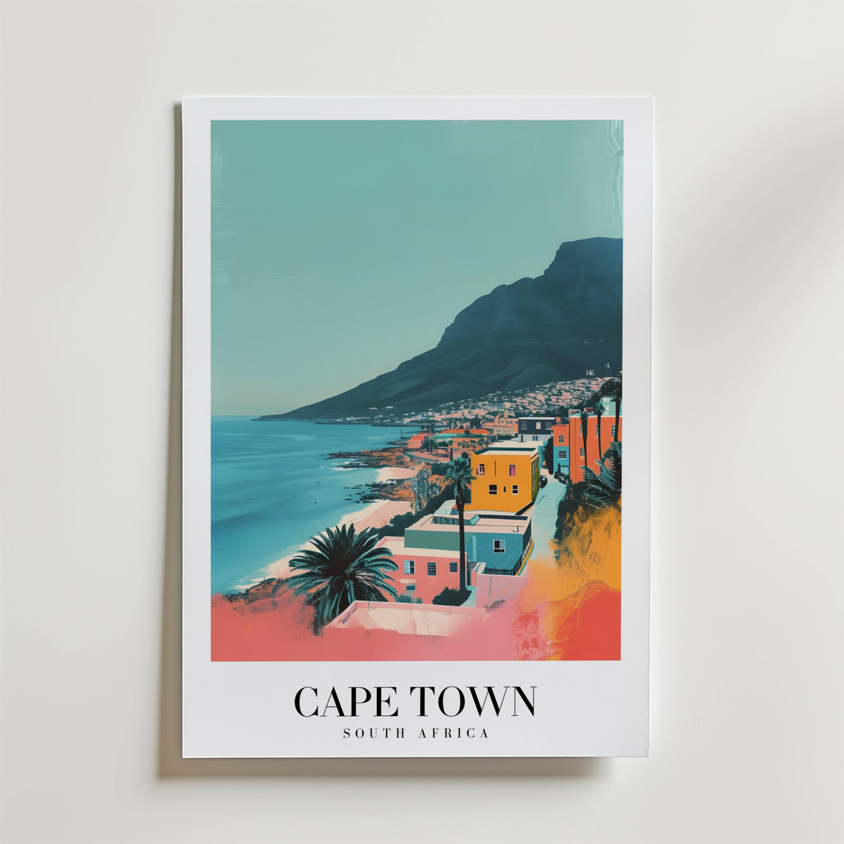 Cape Town By The Sea – stilfullt konsttryck från Bozetto, tryckt på matt finpapper