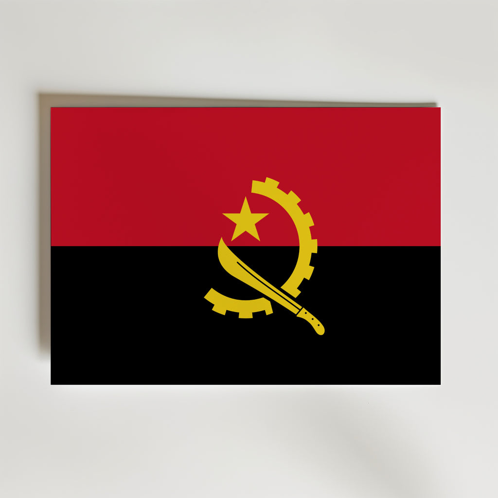 Angola National Flag Poster – modern konst och stilren konsttryck för hemmet hos Bozetto