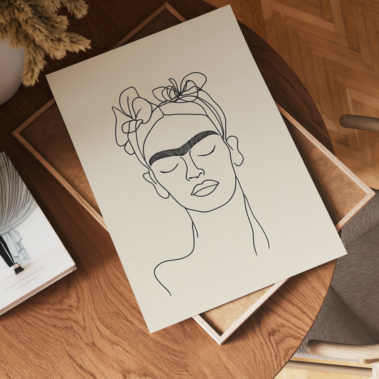 Frida Inspired Line Art No.2 Poster