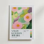 Mockup av Yayoi Kusama Soft Green affisch på vägg – köp enkelt hos Bozetto i hög kvalitet