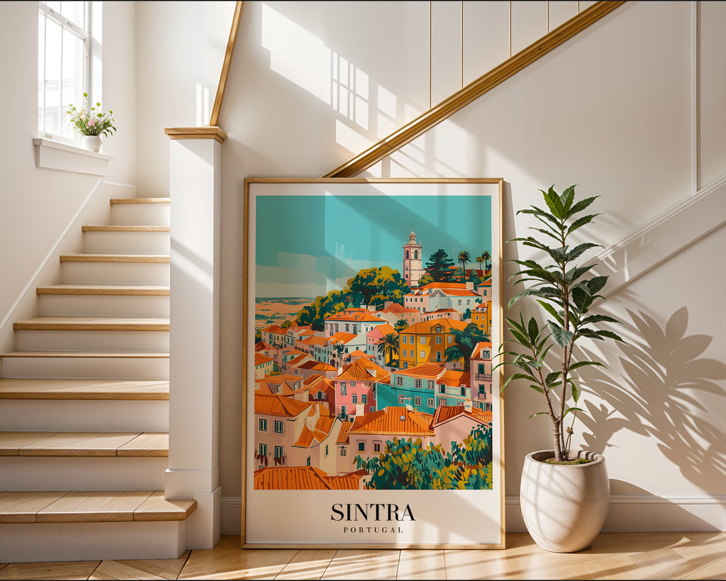 Echoes Of Sintra poster visualiserad på vägg – se rätt storlek med mockup från Bozetto