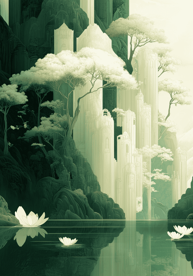 Serenity of the Forgotten Peaks Poster