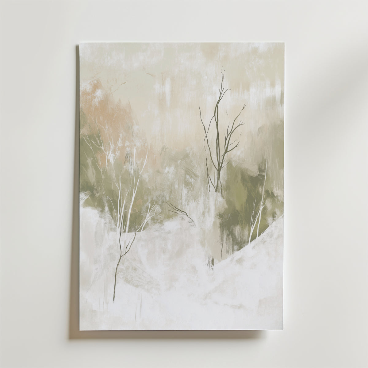 Abstract Winter Silence – stilfullt konsttryck från Bozetto, tryckt på matt finpapper