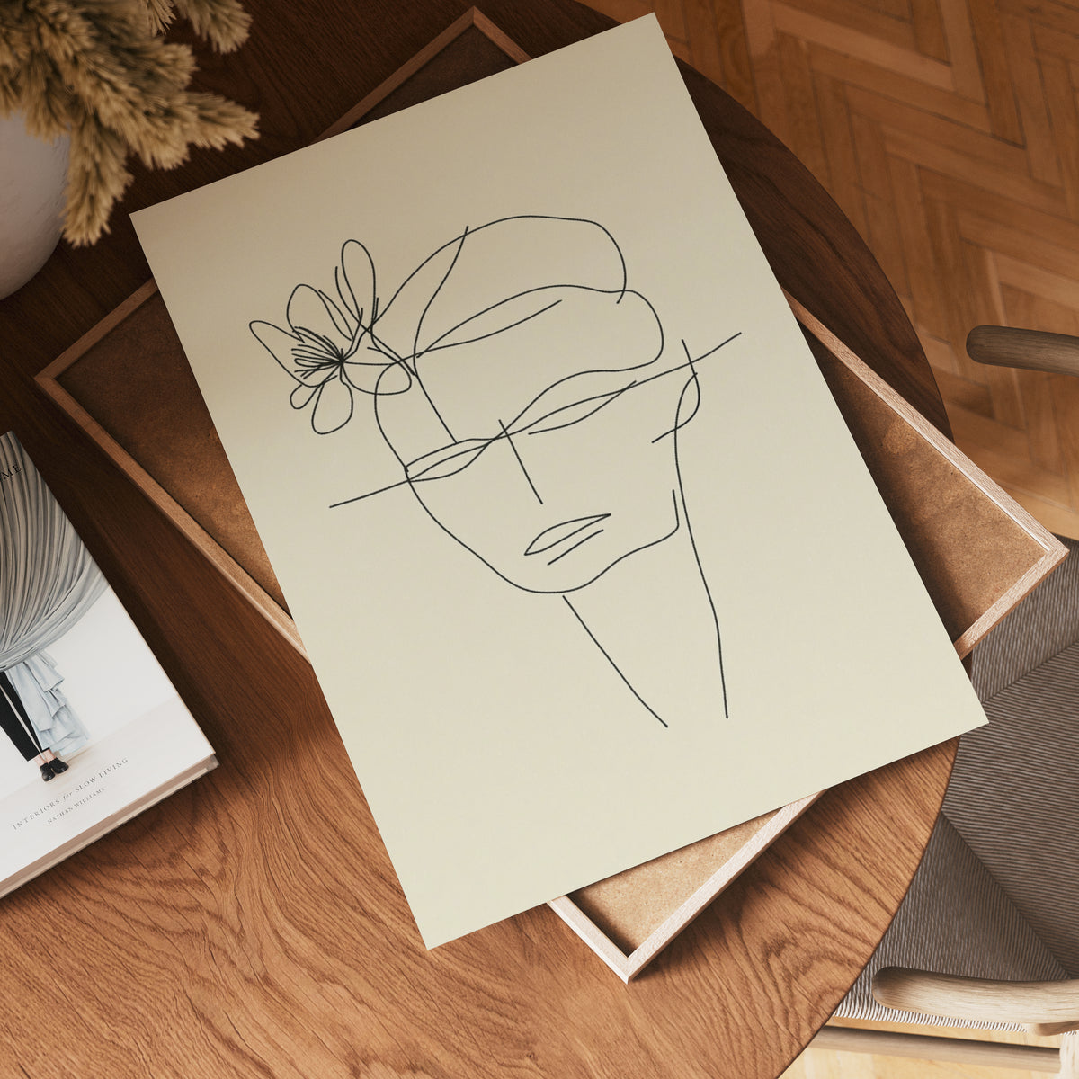 Floral Mind Line Art poster visad rakt fram – Bozetto affisch i hög tryckkvalitet