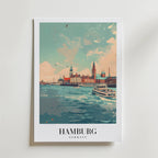 Sails Of Hamburg – stilfullt konsttryck från Bozetto, tryckt på matt finpapper i hög tryckkvalitet