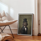 Mockup av High Class Dog affisch på vägg – köp enkelt hos Bozetto i hög kvalitet