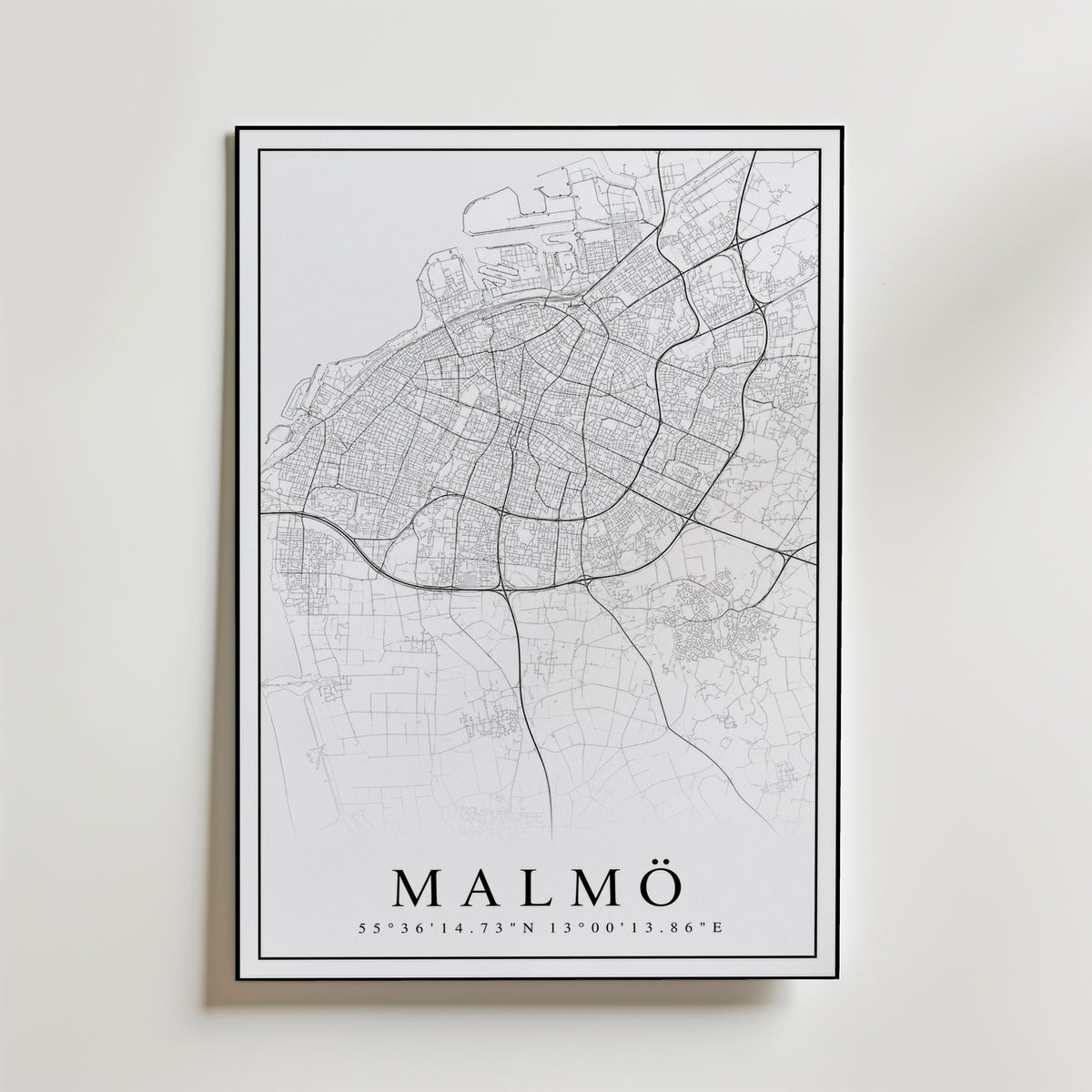 Storleksguide för Malmö Karta – välj din favoritstorlek och beställ hos Bozetto i hög tryckkvalitet