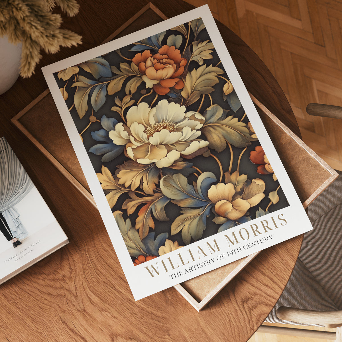 Golden Flowers Pattern – affisch med stilfullt motiv från Bozetto i hög kvalitet