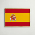 Spain National Flag Poster i ekram – inramad konsttryck för stilren inredning hos Bozetto
