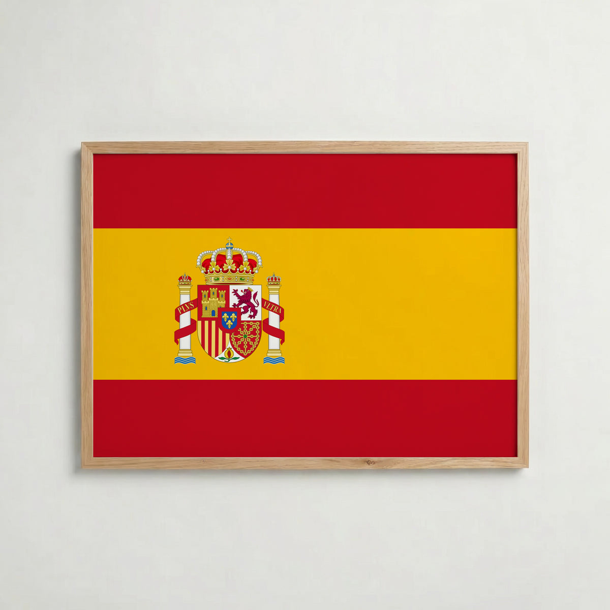Spain National Flag Poster i ekram – inramad konsttryck för stilren inredning hos Bozetto