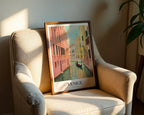 The Venice poster visualiserad på vägg – se rätt storlek med mockup från Bozetto