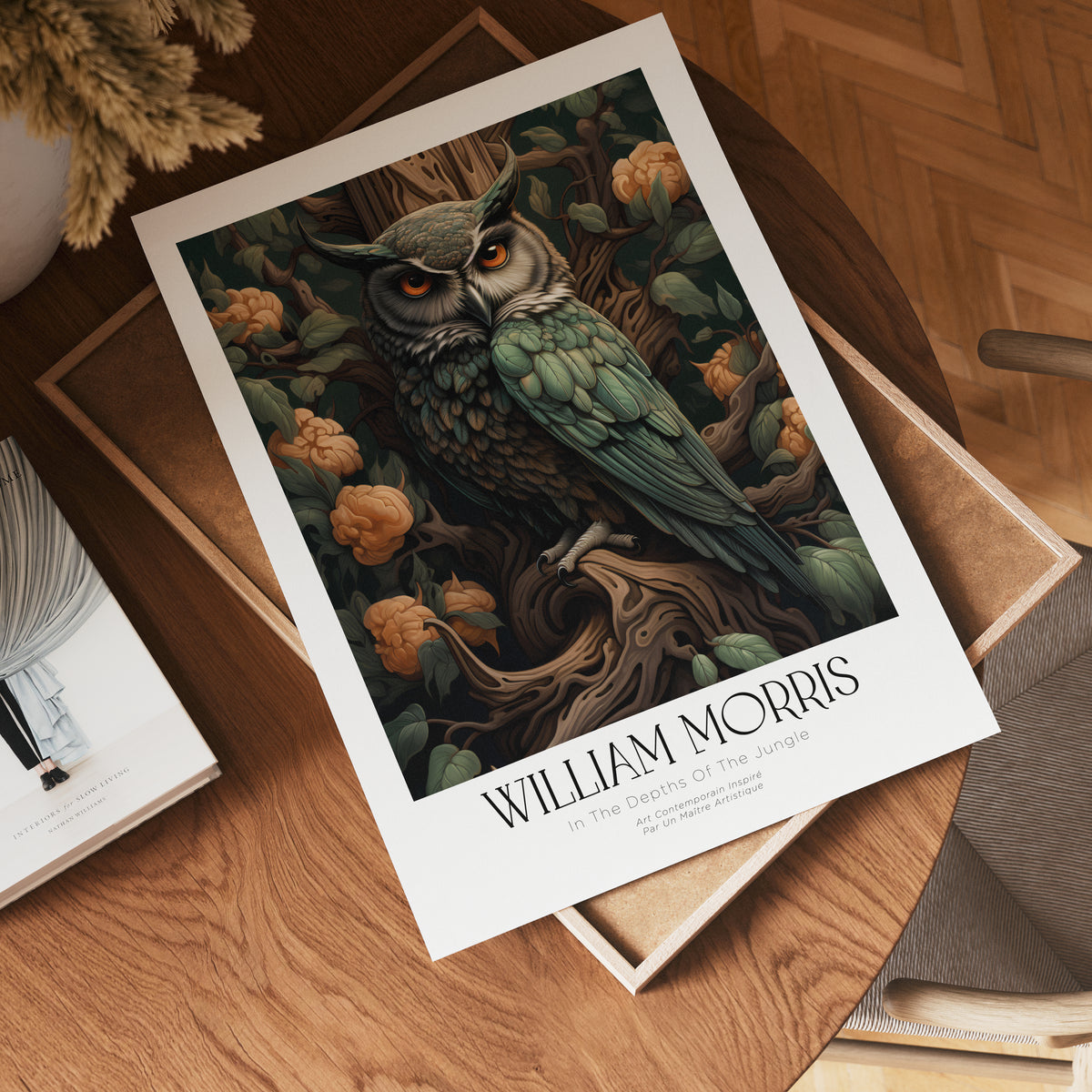 William Morris Forest Owl – affisch med stilfullt motiv från Bozetto i hög kvalitet