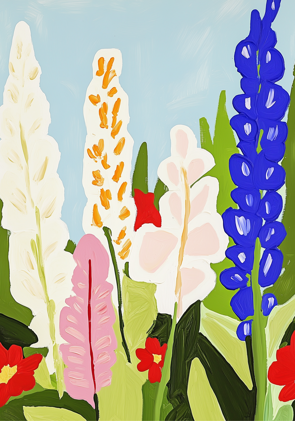 Floral abstract vibrant poster visad rakt fram – Bozetto affisch i hög tryckkvalitet