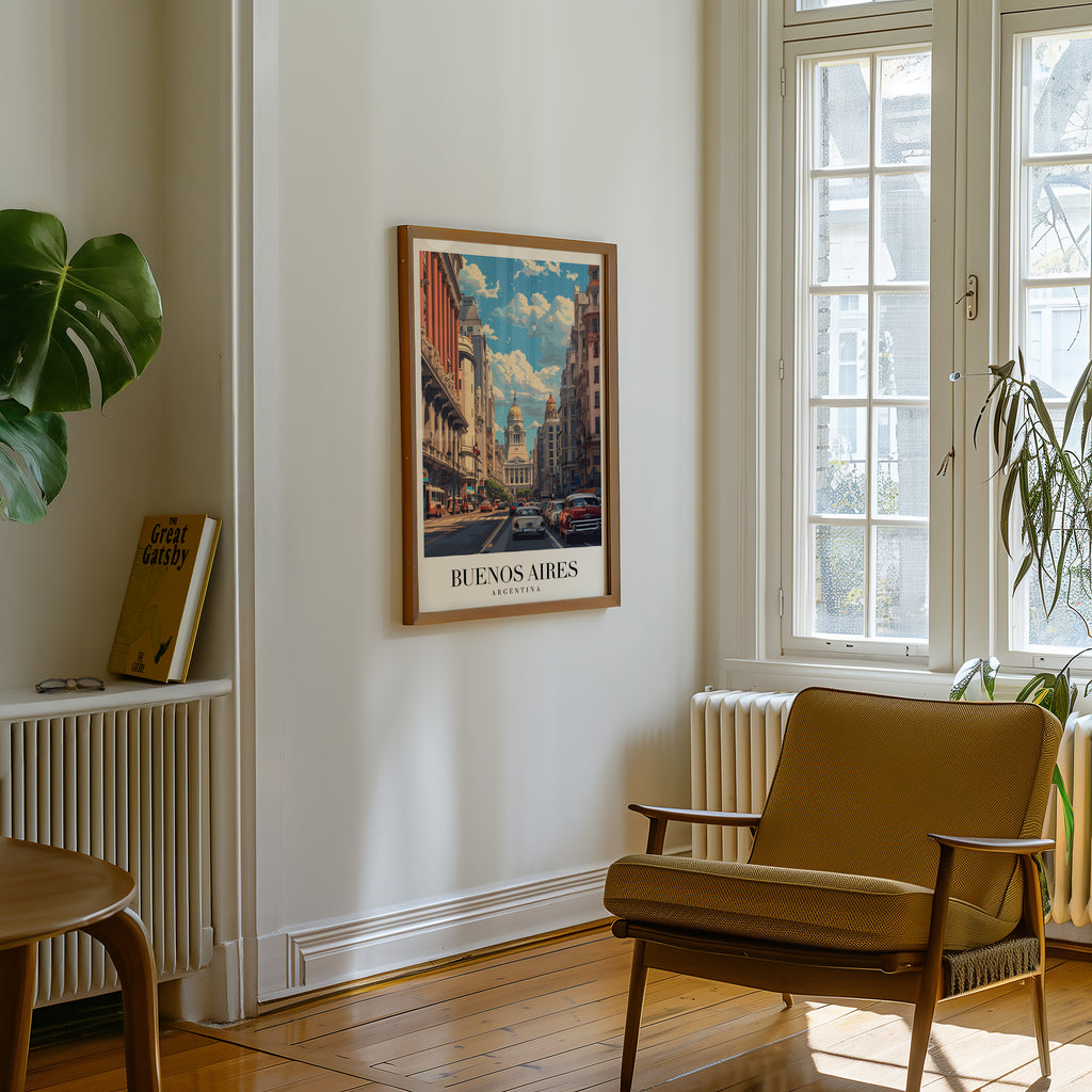 Where Time Walks In Buenos poster visualiserad på vägg – från Bozetto i hög kvalitet