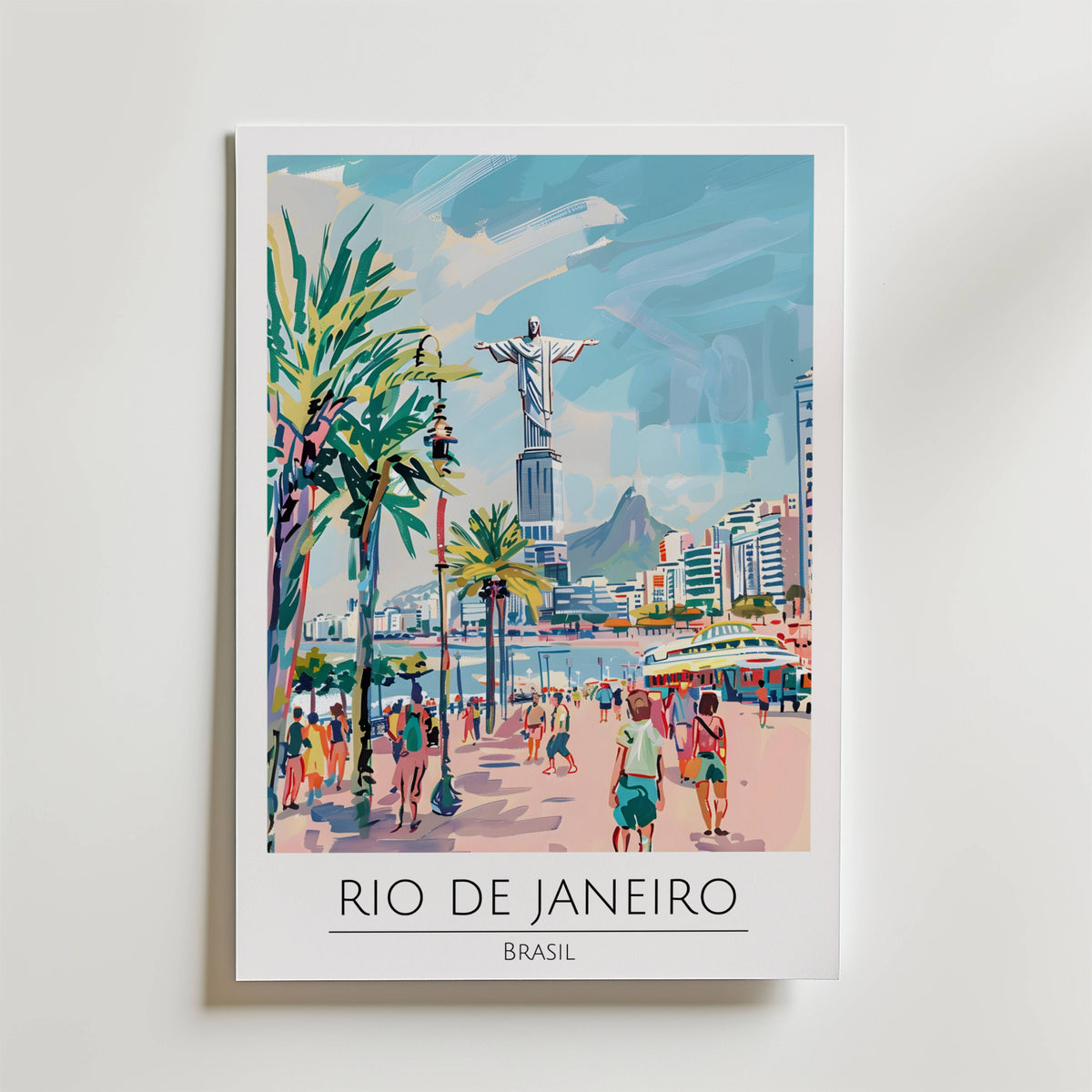 Rio de Janeiro Skyline – stilfullt konsttryck från Bozetto, tryckt på matt finpapper