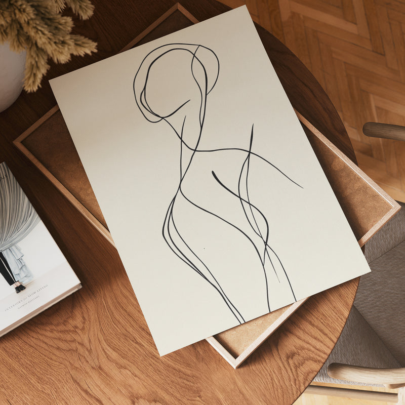 Abstract Curvy Female Poster