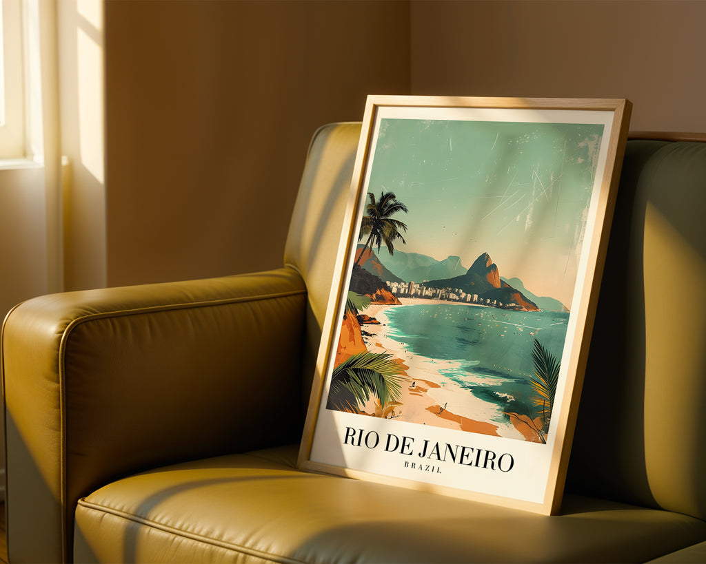 Väggmockup med Rio De Janeiro By The Sea – köp enkelt hos Bozetto affisch i hög kvalitet