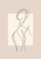 Curvy Line Art Woman – affisch med snyggt motiv, köp enkelt hos Bozetto i flera storlekar