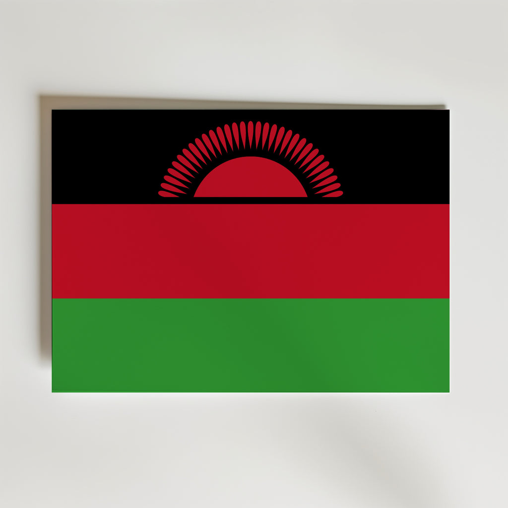 Malawi National Flag Poster – modern konst och stilren konsttryck för hemmet hos Bozetto