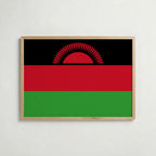 Malawi National Flag Poster i ekram – inramad konsttryck för stilren inredning hos Bozetto