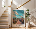 Väggmockup av Under The Ottawa Sky affisch på ljus vägg – Bozetto konsttryck – nr 4