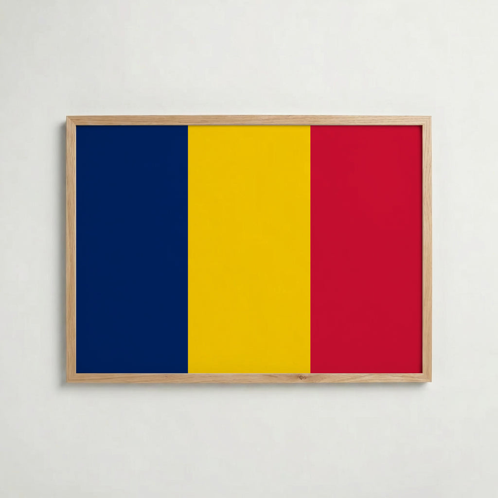 Chad National Flag Poster i ekram – inramad konsttryck för stilren inredning hos Bozetto