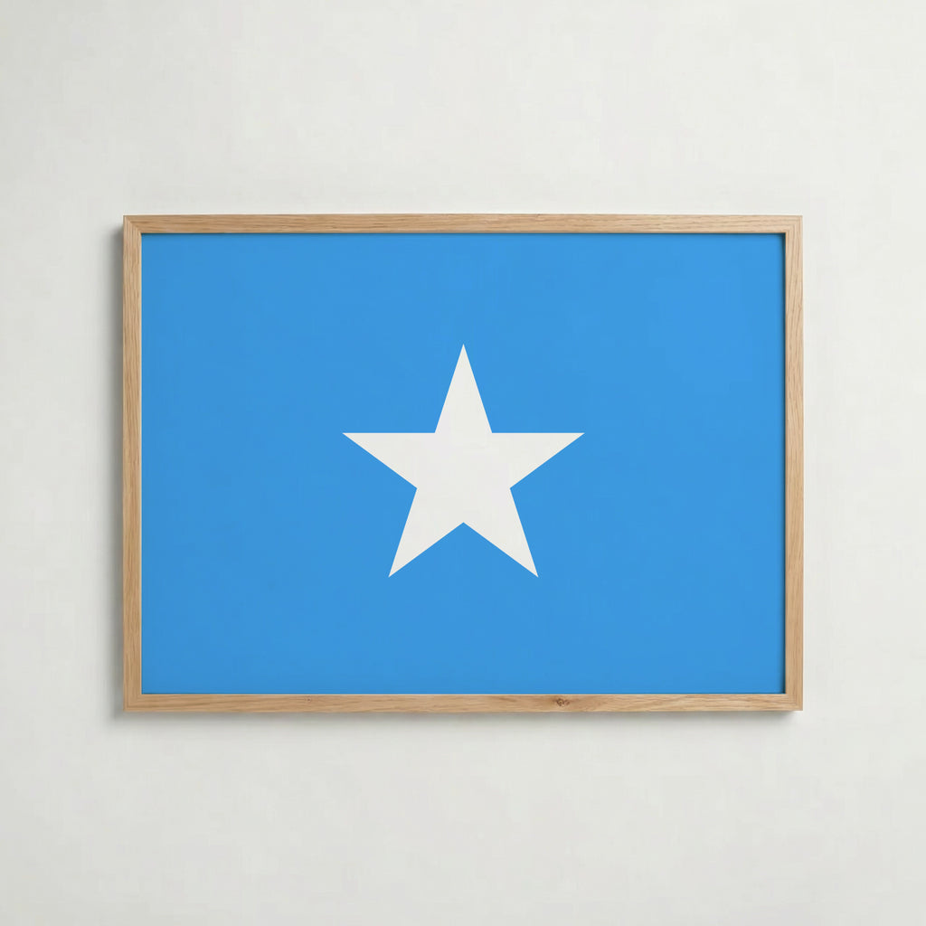 Somalia National Flag Poster i ekram – inramad konsttryck för stilren inredning hos Bozetto