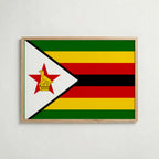 Zimbabwe National Flag Poster i ekram – inramad konsttryck för stilren inredning hos Bozetto