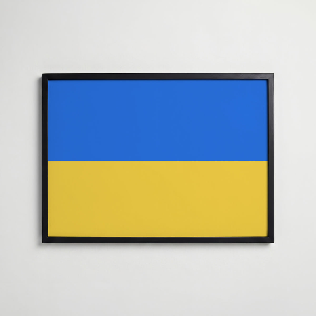 Ukraine National Flag Poster i svart ram – stilren konsttryck som väggdekor från Bozetto
