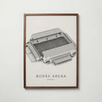 Borås Arena affisch i valnötsram – mörkbrun inramning med exklusiv känsla, Bozetto